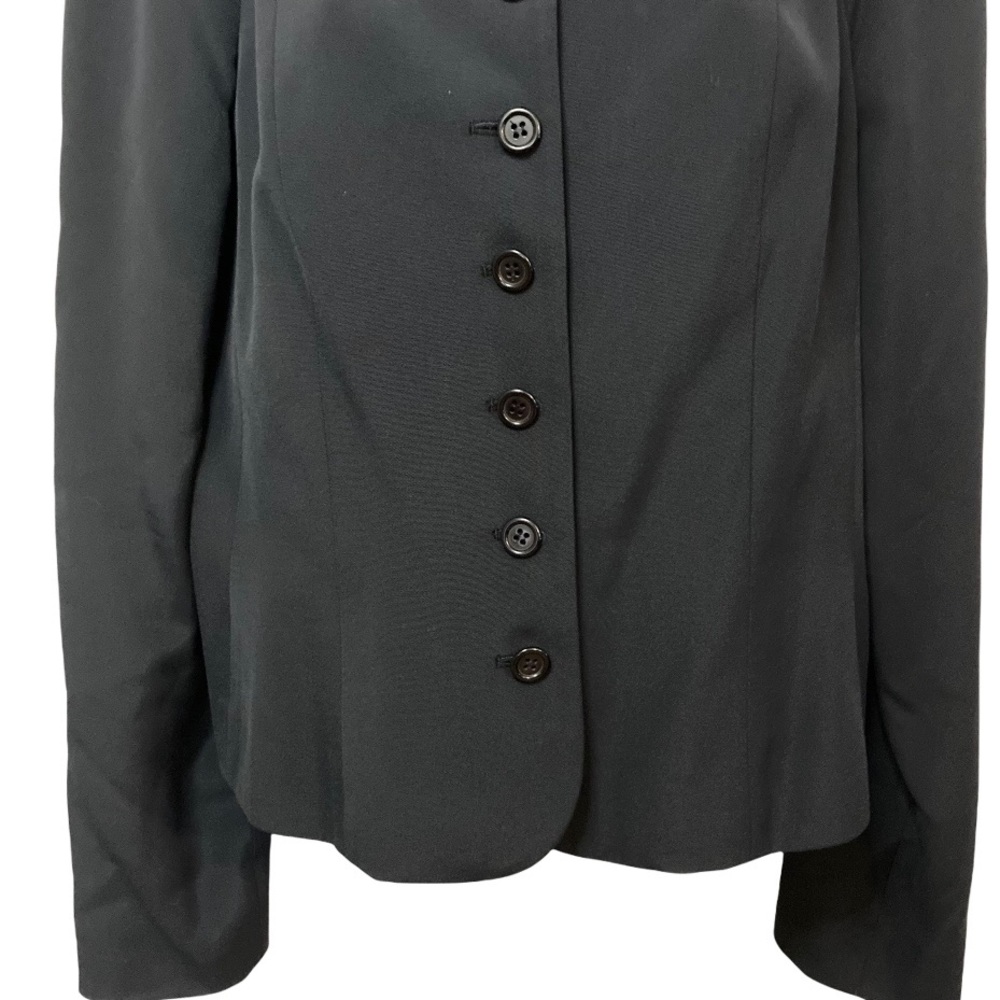 Etcetera Ruffle Neck Tie Button Black Blazer Jacket - Picture 5 of 7